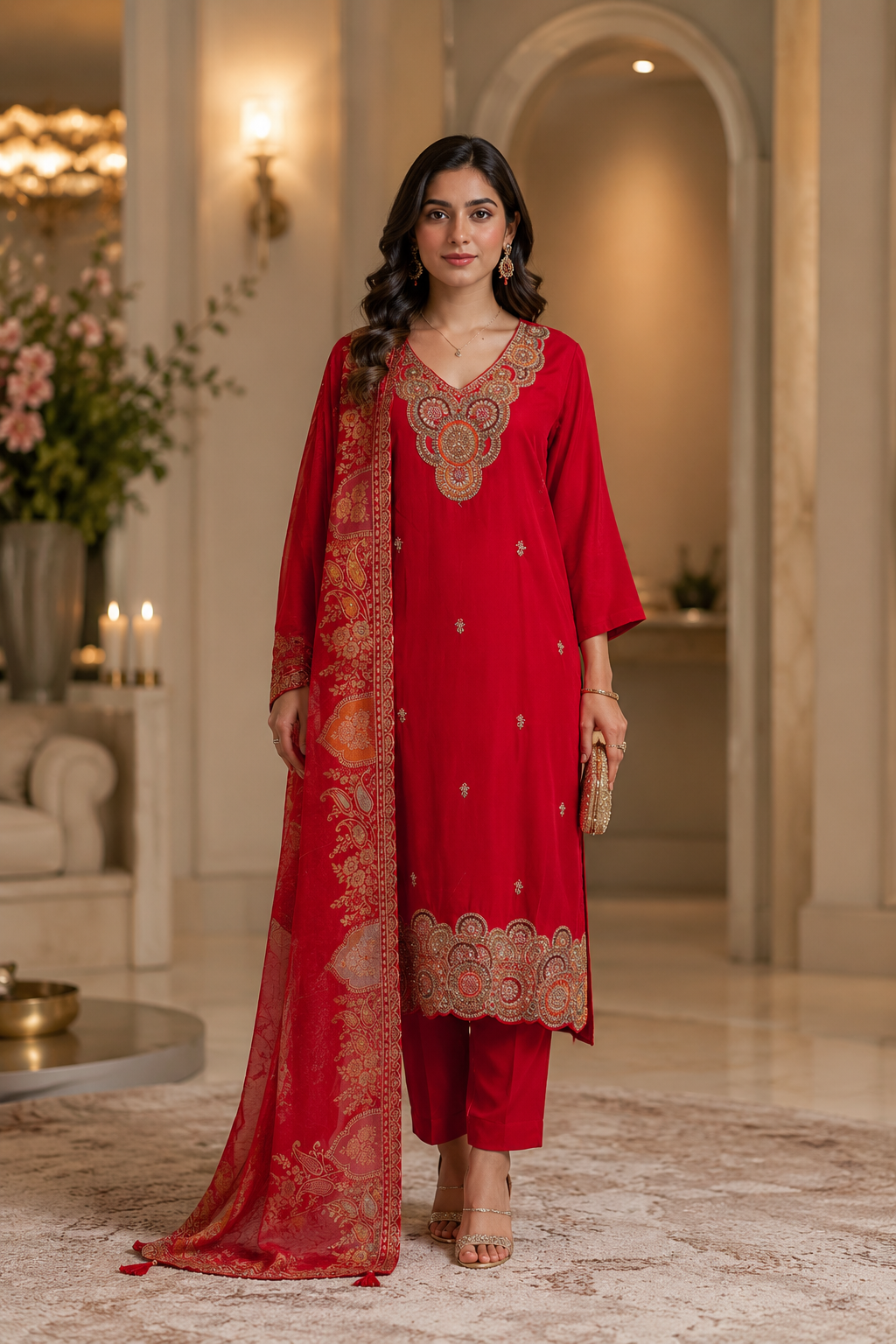 Kurta Pant And Dupatta Set