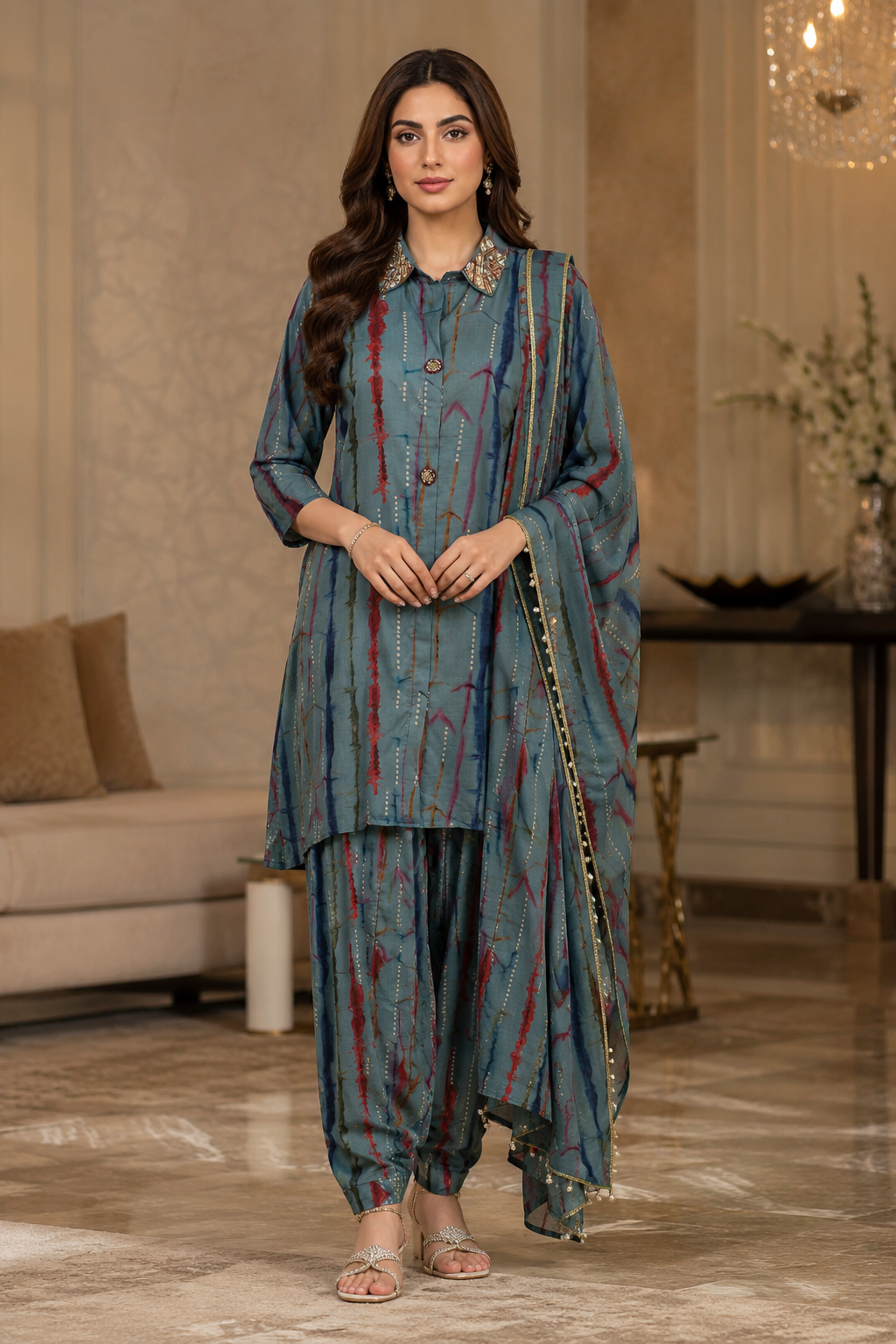 Kurta Pant And Dupatta Set
