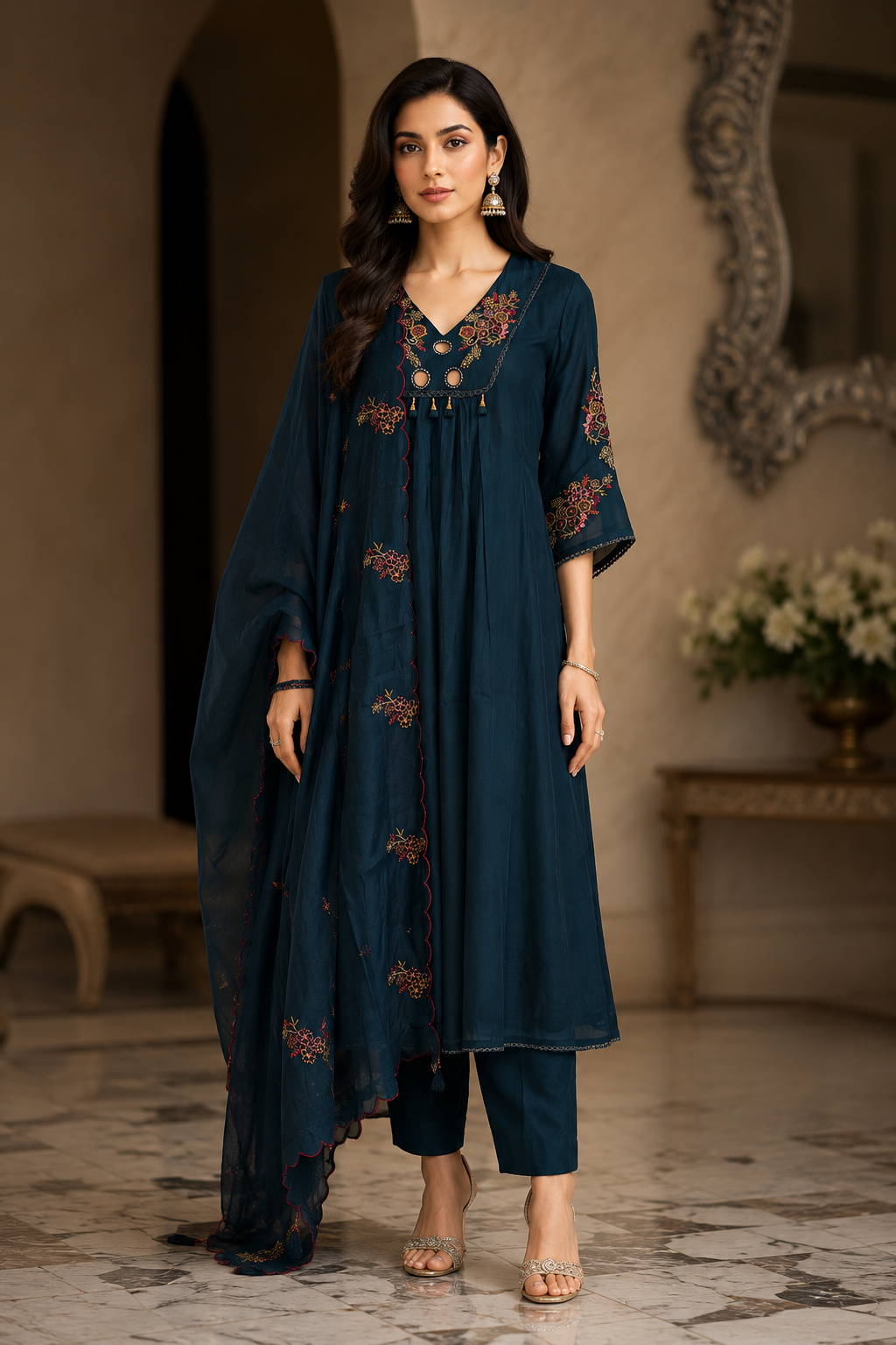 Kurta Pant And Dupatta Set