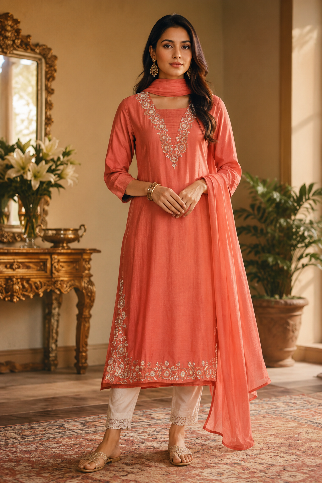 Kurta Pant And Dupatta Set