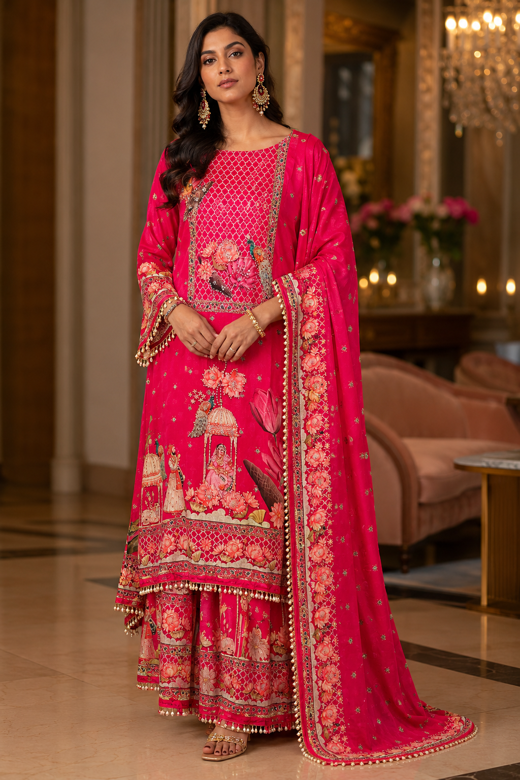 Kurta Pant And Dupatta Set