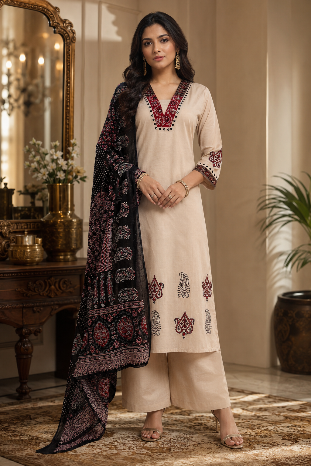 Cotton A-Line Suit