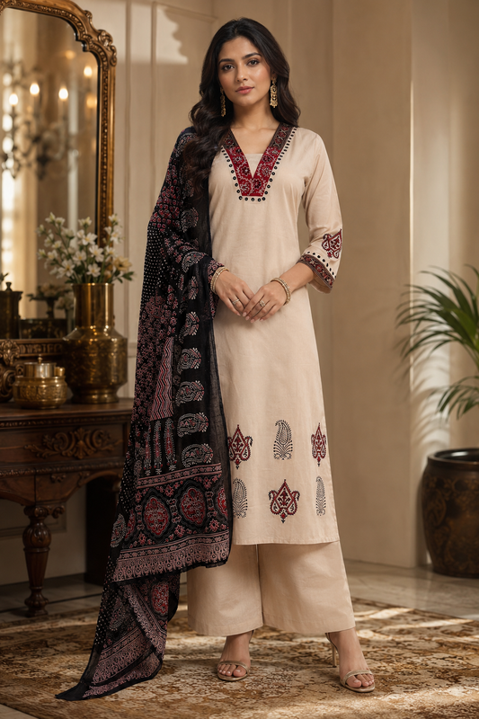 Cotton A-Line Suit