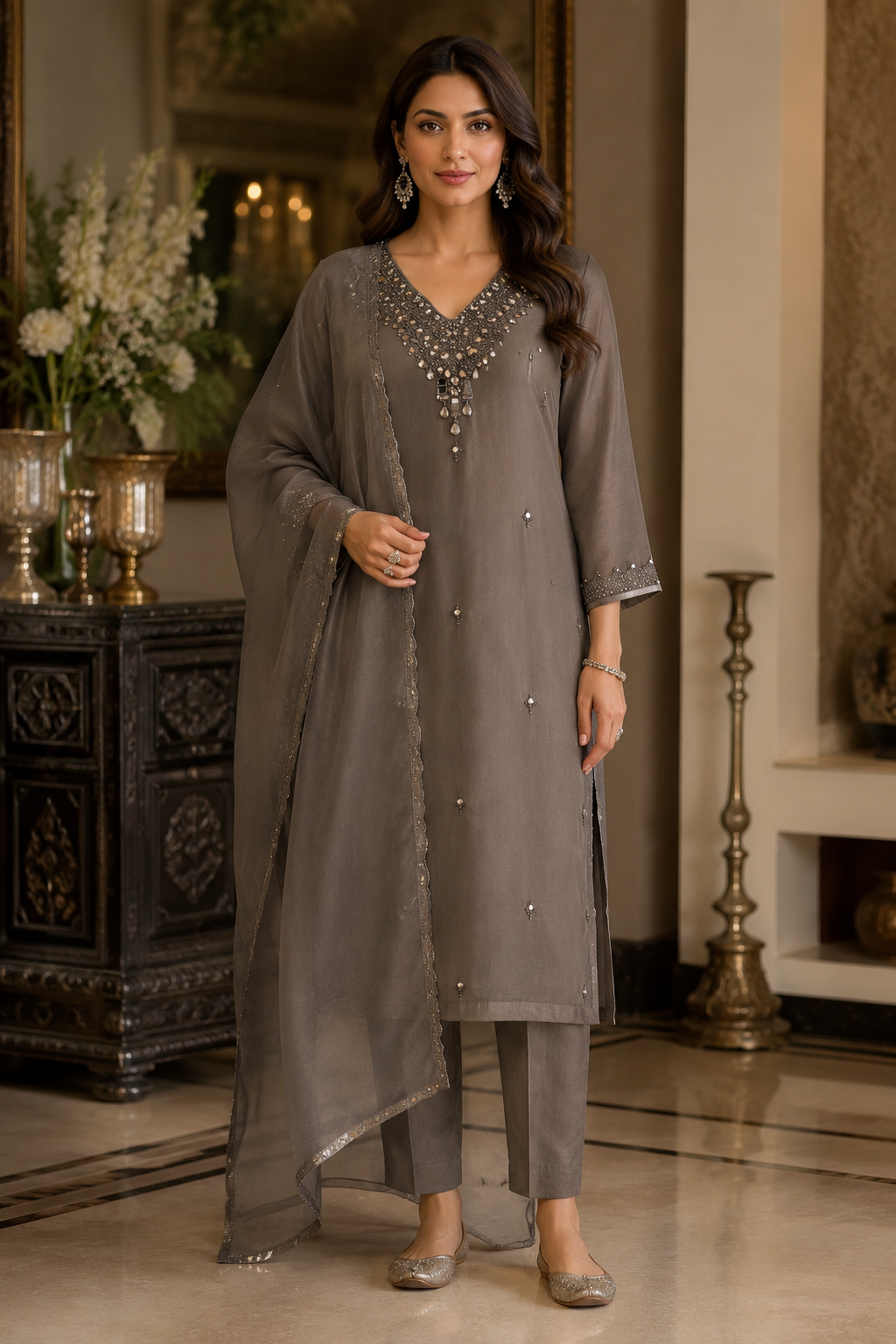 Kurta Pant And Dupatta Set
