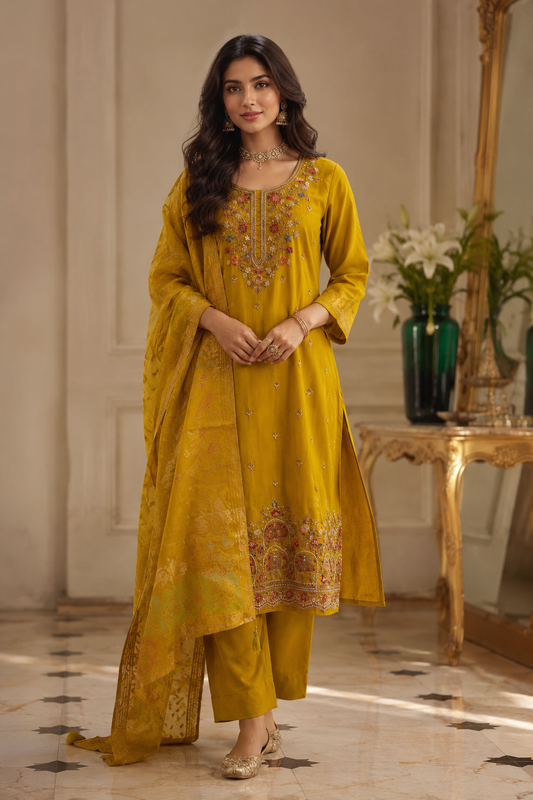 Kurta Pant And Dupatta Set