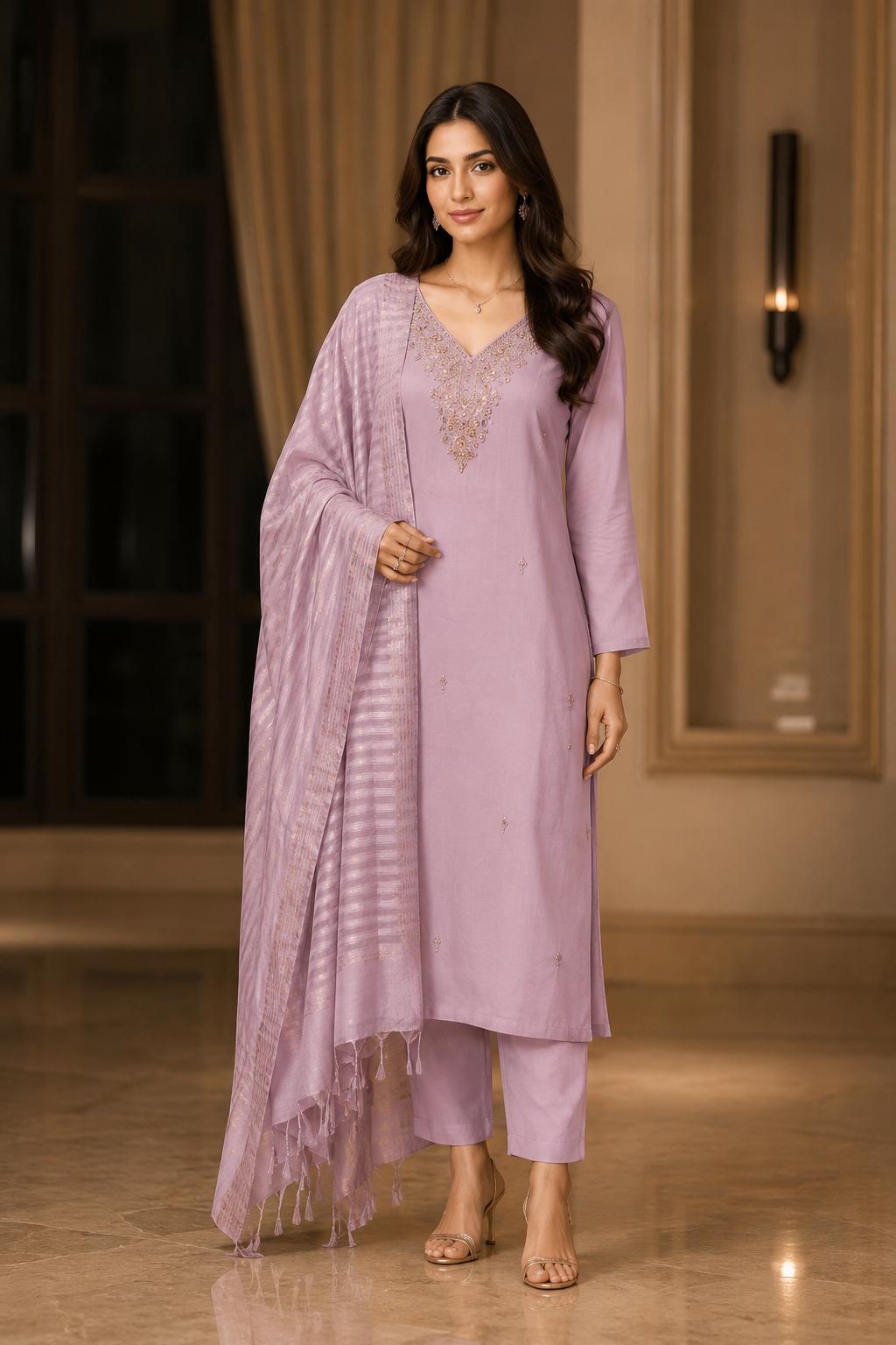 Kurta Pant And Dupatta Set