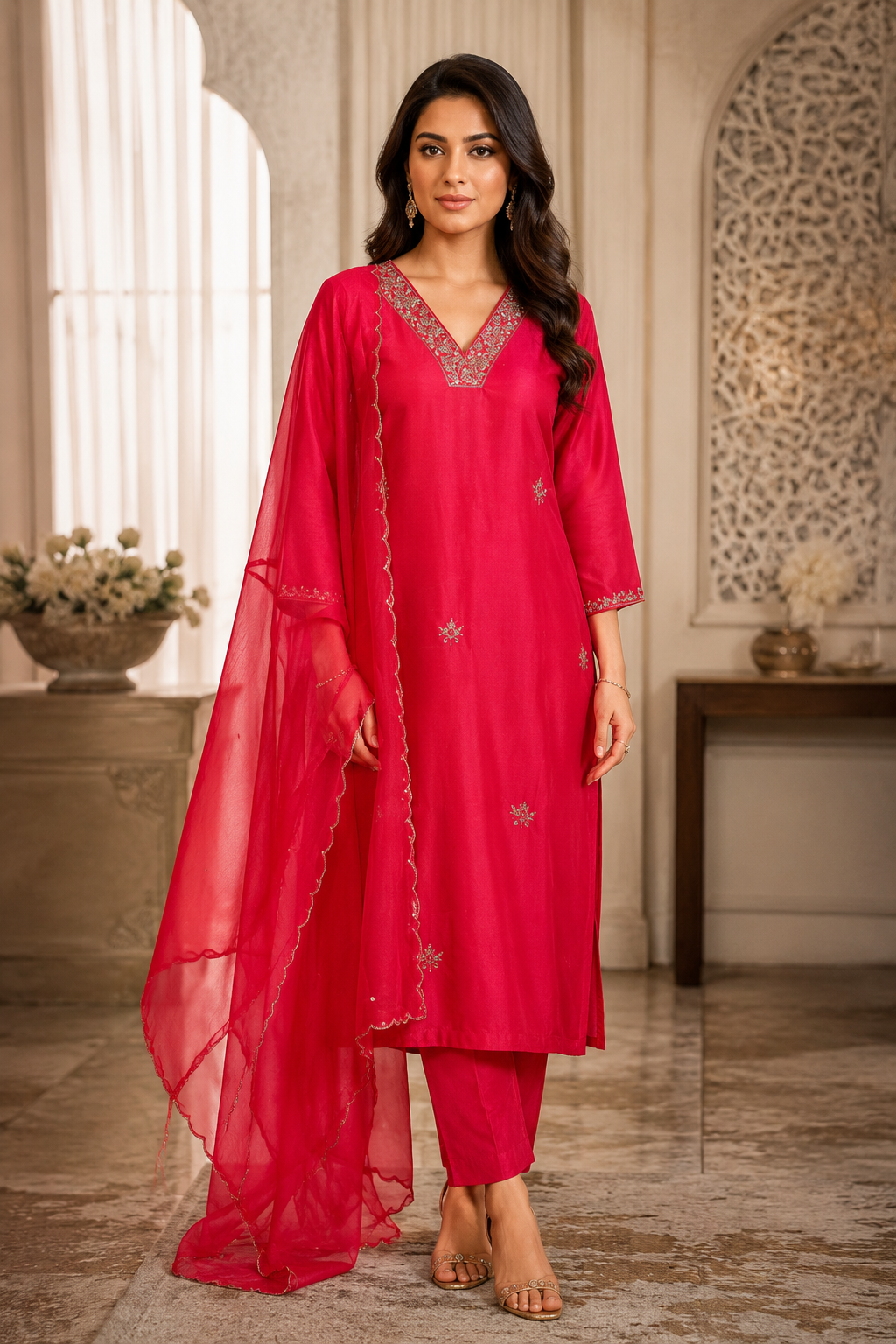 Kurta Pant And Dupatta Set