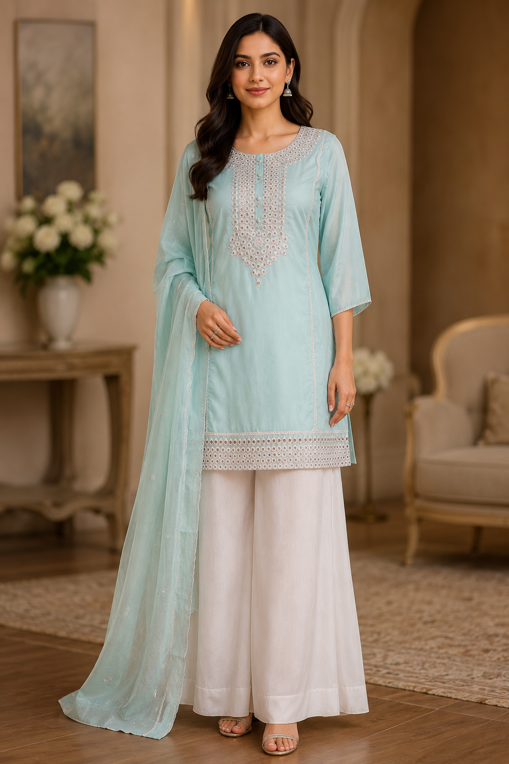 Kurta Pant And Dupatta Set