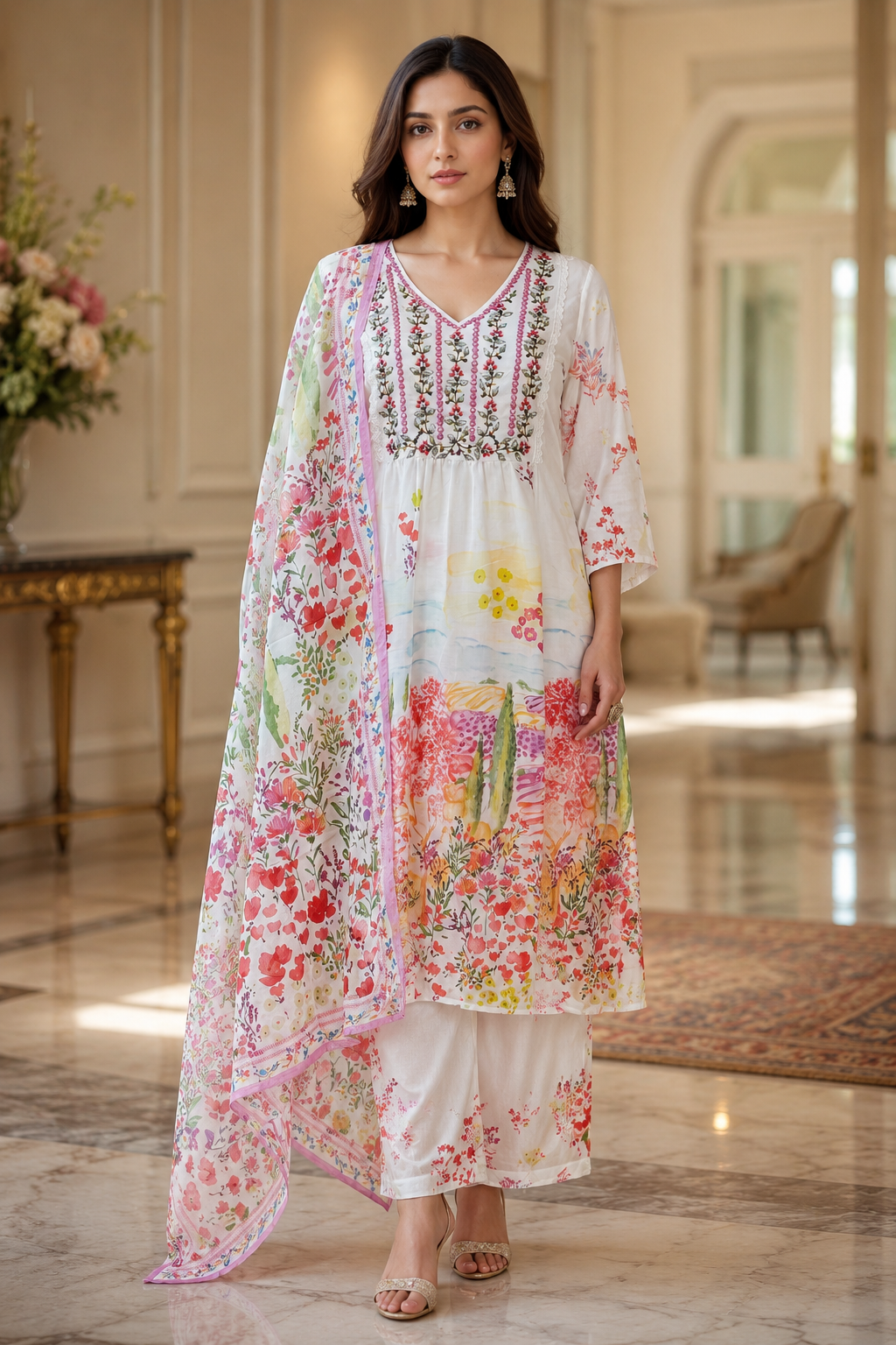 Kurta Pant And Dupatta Set