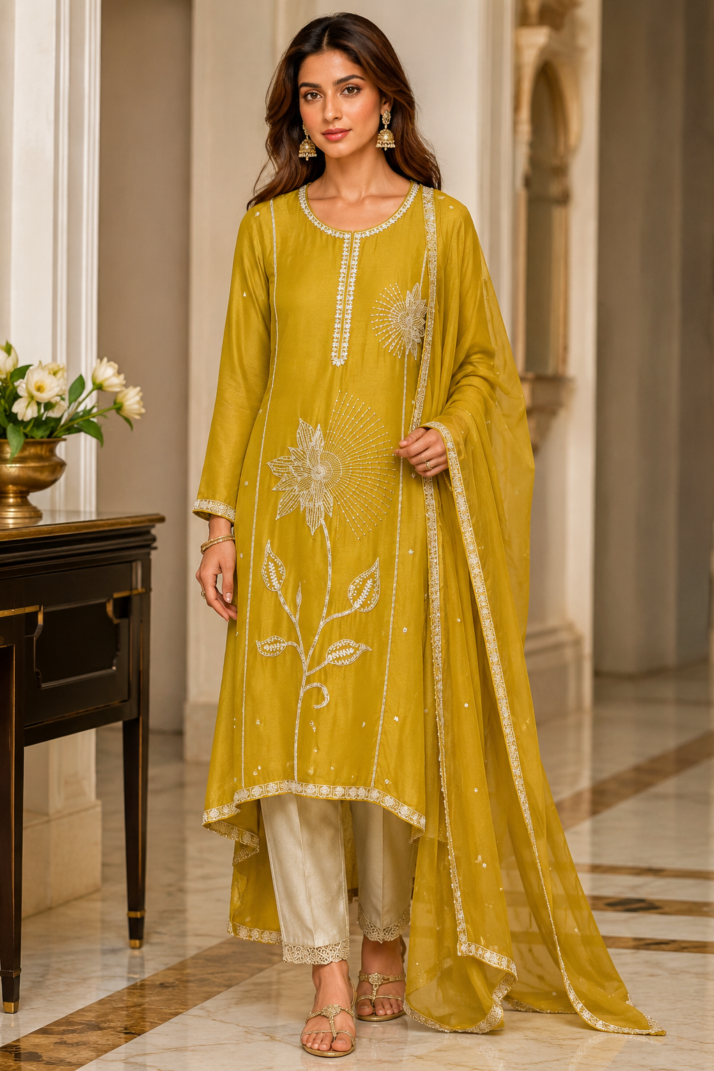 Kurta Pant And Dupatta Set