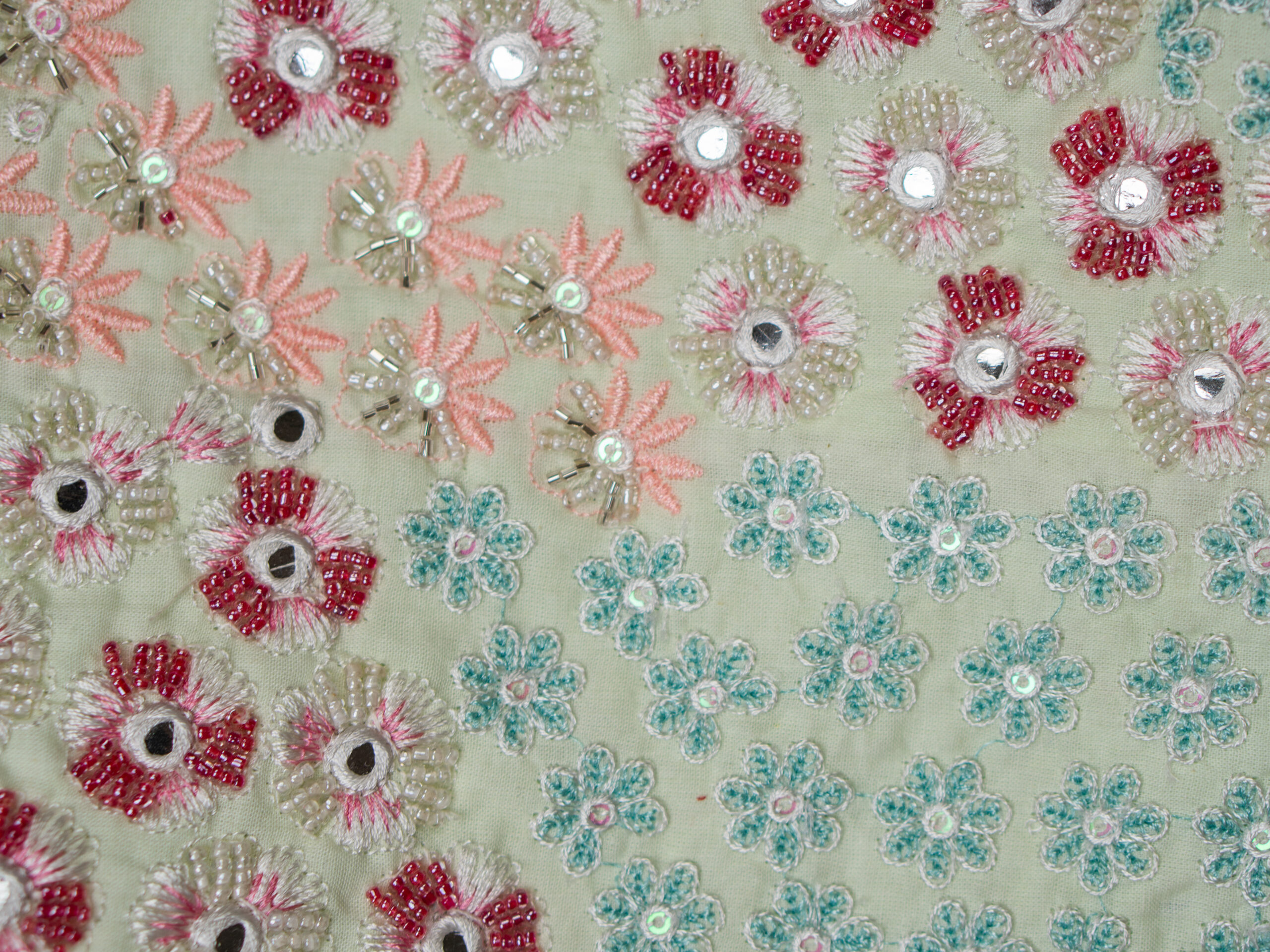 Mint Green Embroidered Suit Set - Image 5