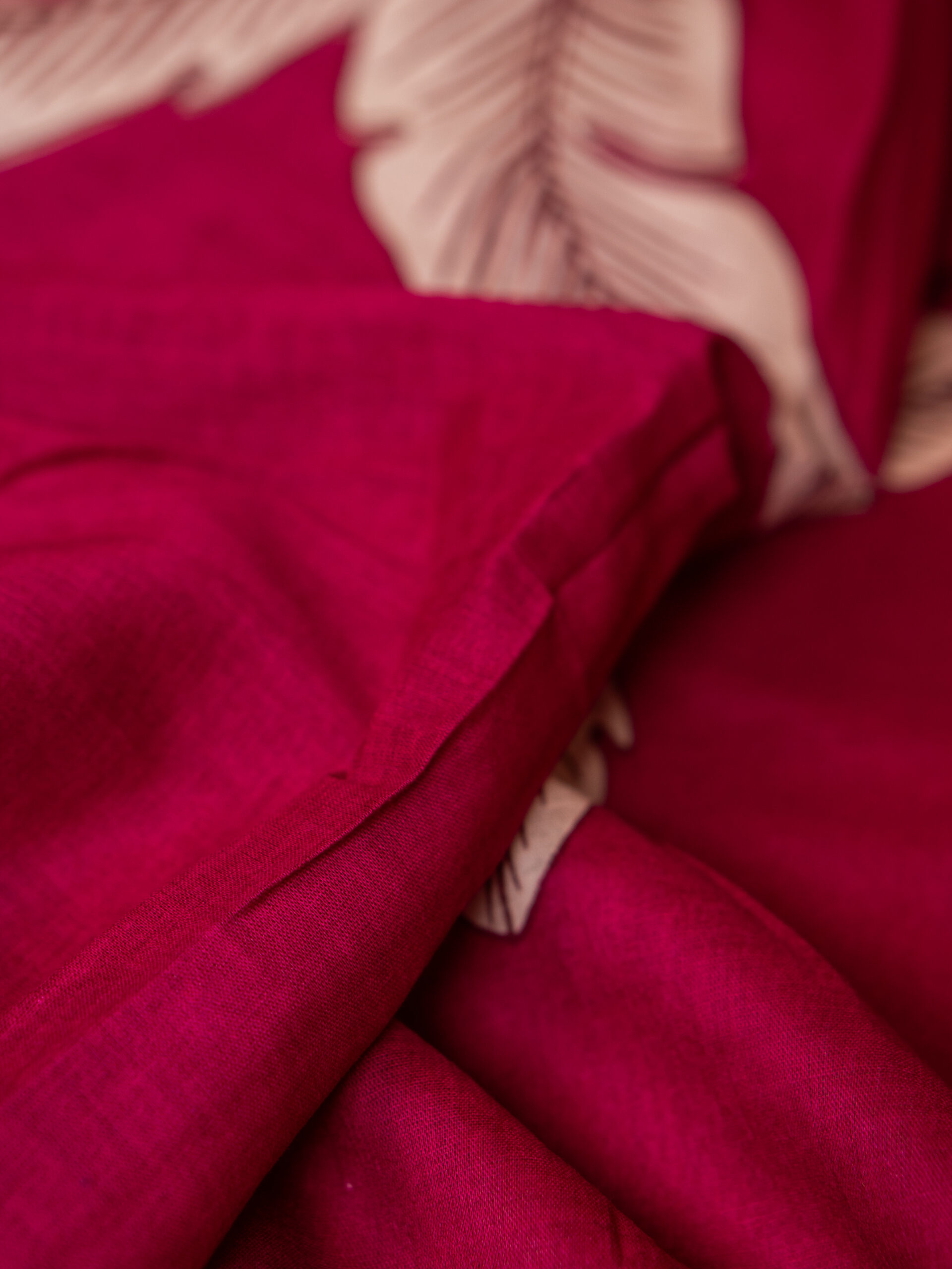 Magenta Striped & Leaf Print Kurta Set - Image 6