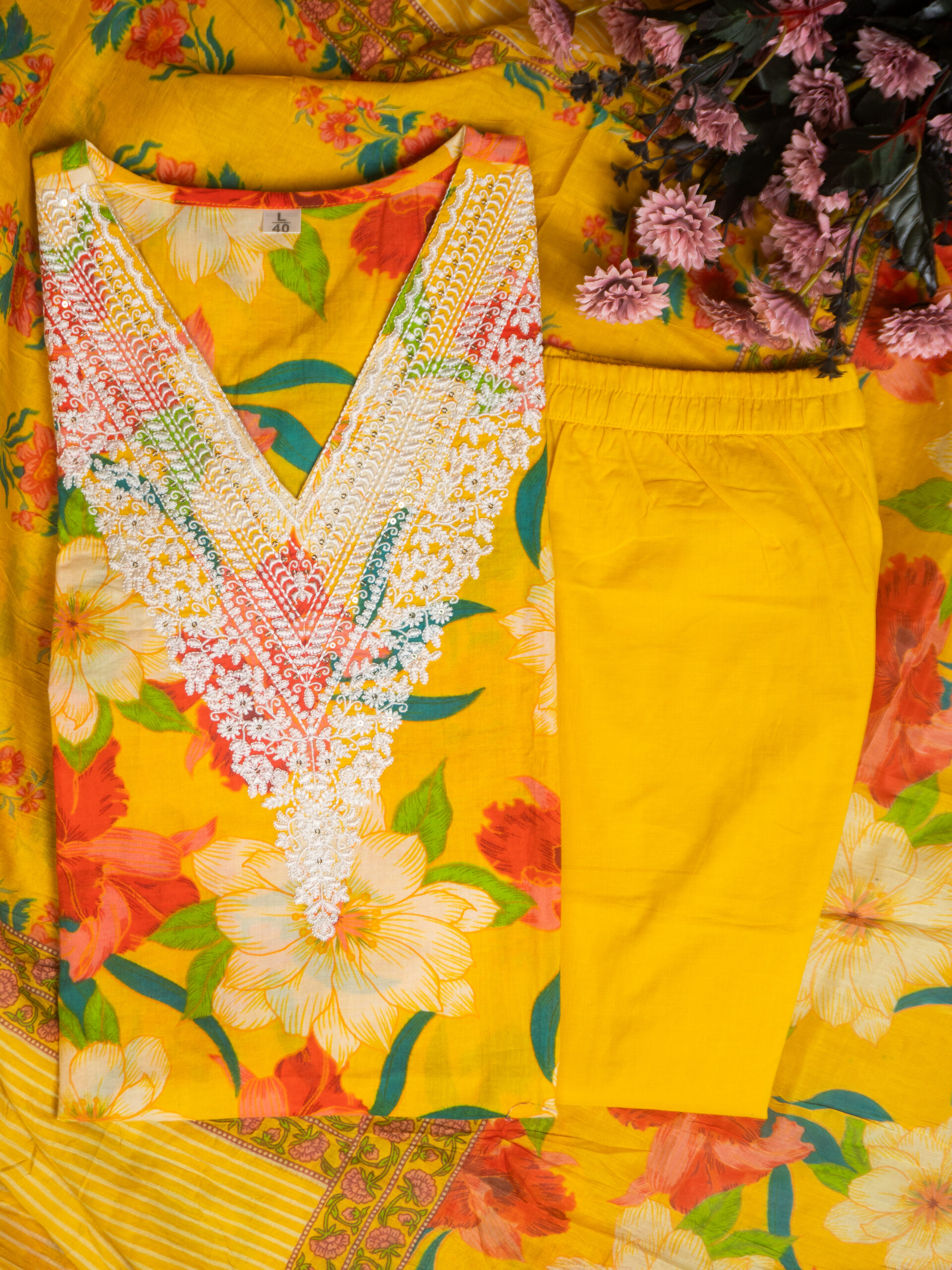 Sunshine Bloom Floral Suit Set - Image 2